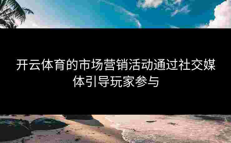 开云体育的市场营销活动通过社交媒体引导玩家参与