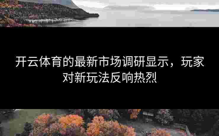 开云体育的最新市场调研显示，玩家对新玩法反响热烈